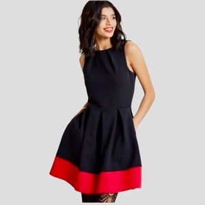 Closet Black and Red stripe dress Size 8 (fits like a 6)